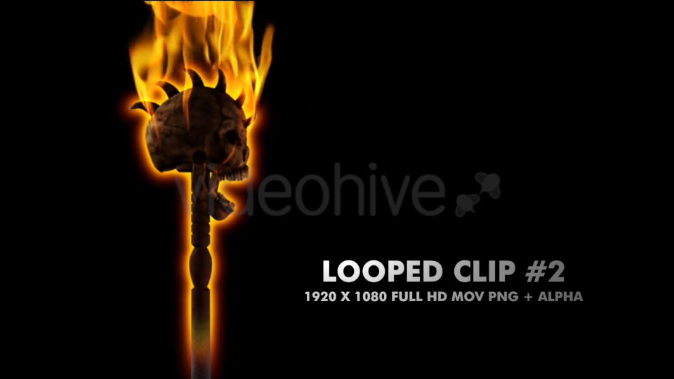 Burning Skull Torch Pole and Gate I Side Pack of 2 Videohive 18624616 Motion Graphics Image 7