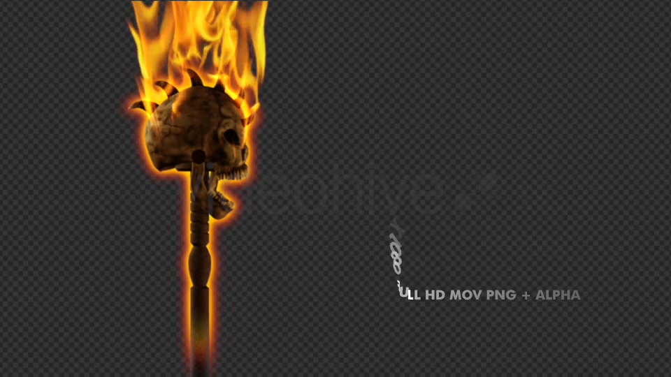 Burning Skull Torch Pole and Gate I Side Pack of 2 Videohive 18624616 Motion Graphics Image 8