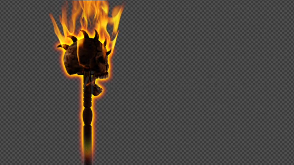 Burning Skull Torch Pole and Gate I Side Pack of 2 Videohive 18624616 Motion Graphics Image 9