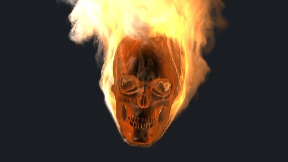 Burning Skull with Alpha Channel - Videohive Download 19027390