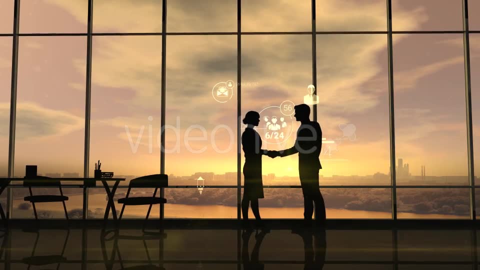 Business Partners Shake Hands On The Background Of Corporate Infographics Videohive 21213991 Motion Graphics Image 2