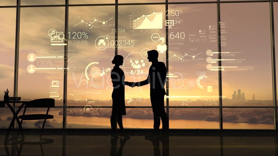 Business Partners Shake Hands On The Background Of Corporate Infographics Videohive 21213991 Motion Graphics Image 5