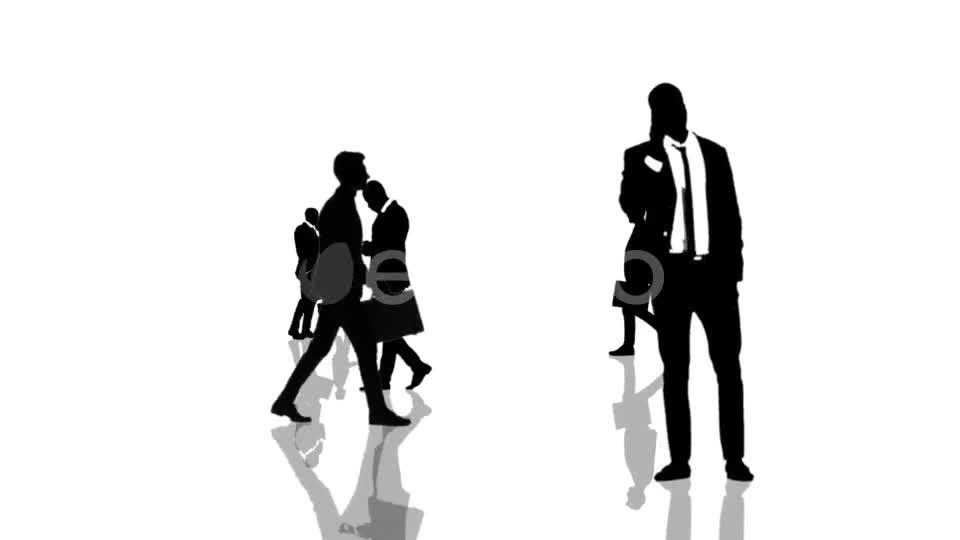 Business People Silhouettes Moving Towards the Camera. Seamlessly Loopable Animation. Videohive 22452044 Motion Graphics Image 1