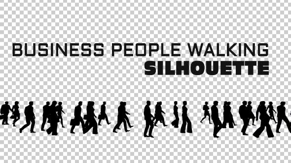 Business People Silhouettes Walking - Videohive Download 19415346