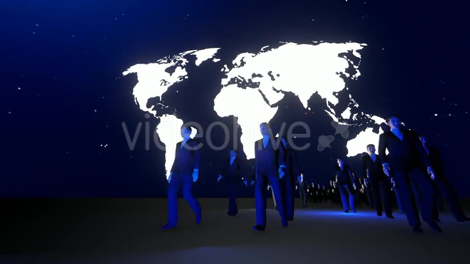 Business People Walking and World Map at Night Videohive 19539112 Motion Graphics Image 2