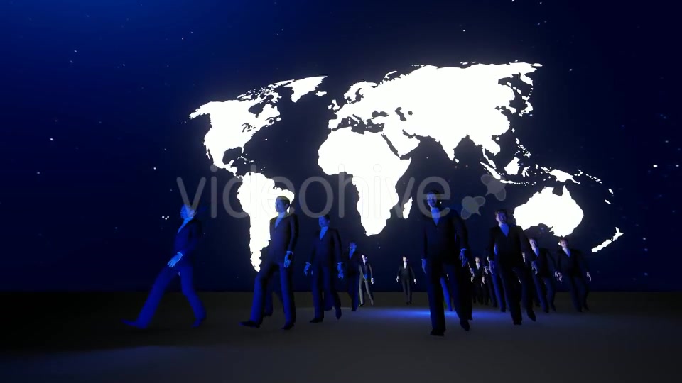 Business People Walking and World Map at Night Videohive 19539112 Motion Graphics Image 4