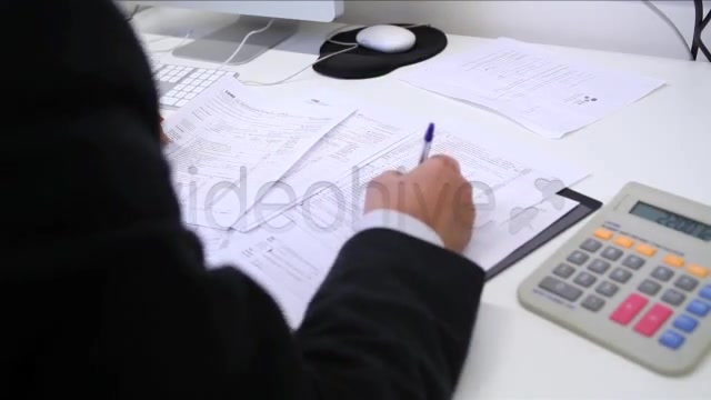Businessman Filling Tax Forms  Videohive 3334203 Stock Footage Image 11