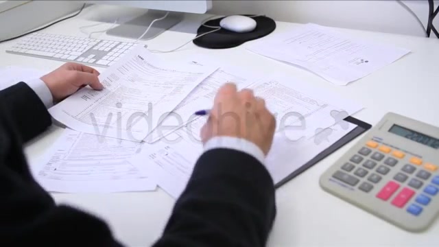 Businessman Filling Tax Forms  Videohive 3334203 Stock Footage Image 13