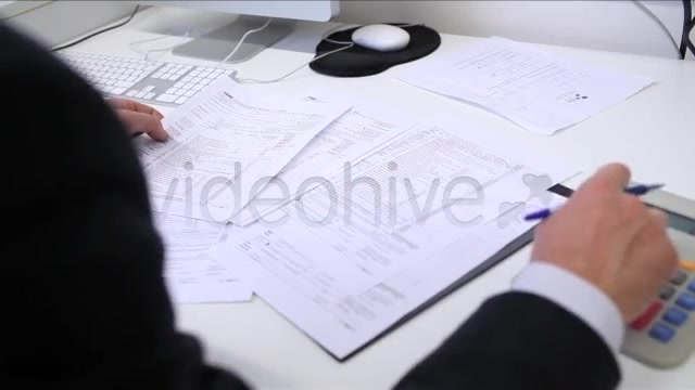 Businessman Filling Tax Forms  Videohive 3334203 Stock Footage Image 7