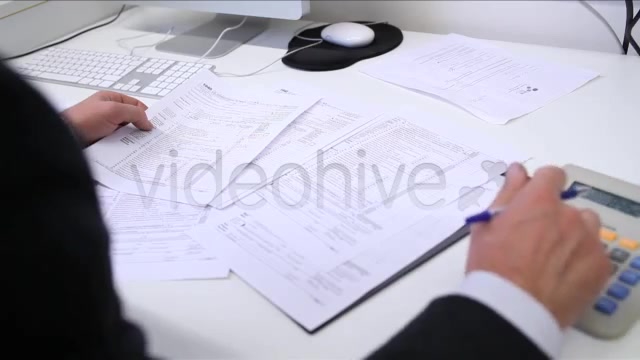 Businessman Filling Tax Forms  Videohive 3334203 Stock Footage Image 9