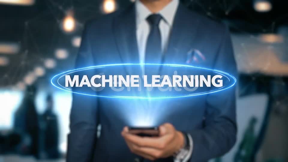 Businessman Smartphone Hologram Word Machine Learning Videohive 22838846 Motion Graphics Image 10