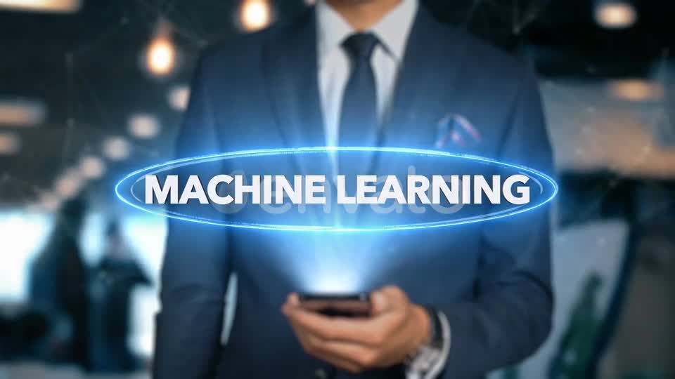 Businessman Smartphone Hologram Word Machine Learning Videohive 22838846 Motion Graphics Image 11