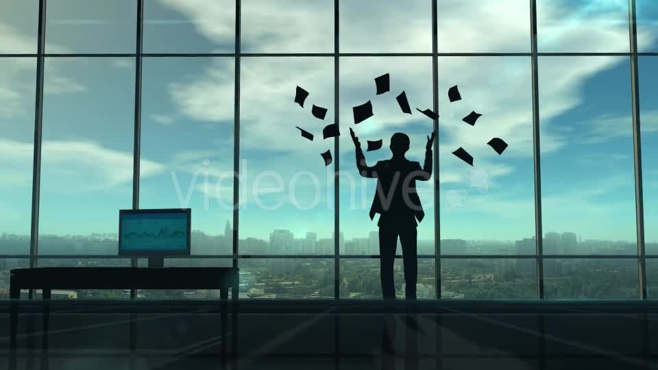 Businessman Spreading Paper By The Office Window Videohive 20248365 Motion Graphics Image 1