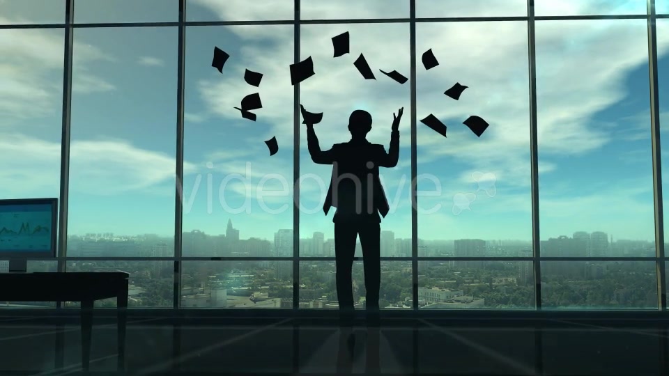 Businessman Spreading Paper By The Office Window Videohive 20248365 Motion Graphics Image 4