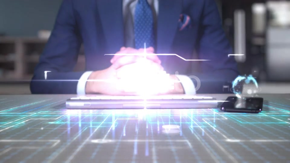 Businessman Writing On Hologram Desk Tech Word Quantum Computing Videohive 23999431 Motion Graphics Image 6