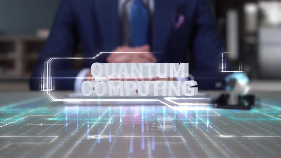 Businessman Writing On Hologram Desk Tech Word Quantum Computing Videohive 23999431 Motion Graphics Image 7
