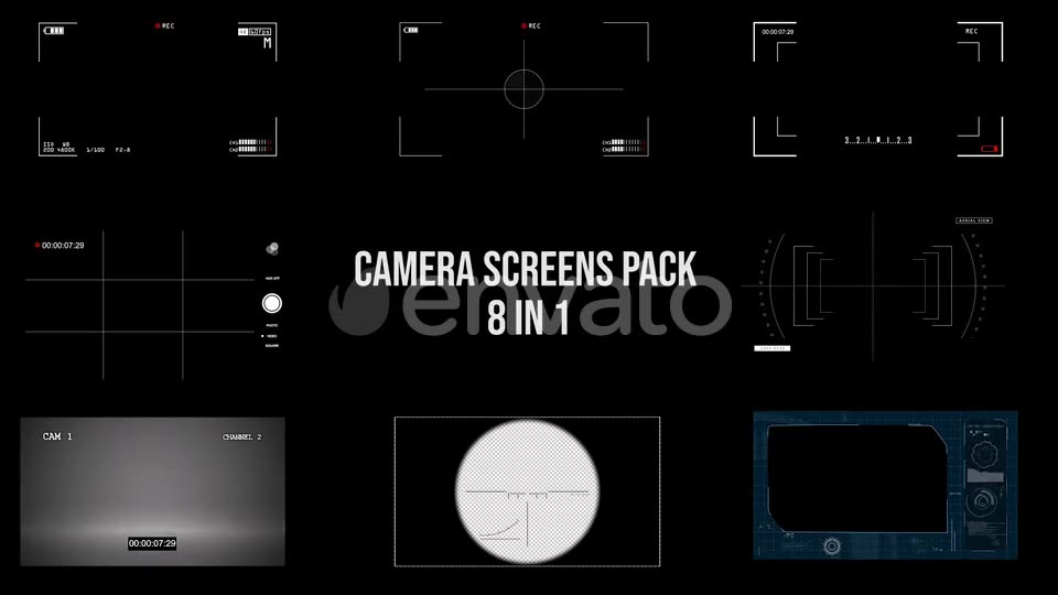 Camera Screen Pack 8 in 1 Videohive 25161515 Motion Graphics Image 2