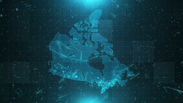 Canada Map Background Cities Connections HD - 20483605 Download Videohive