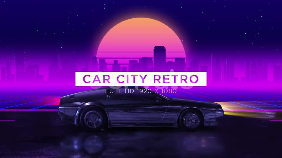 Car City Retro Trip 1 Vj Loops Background Videohive 24593403 Motion Graphics Image 1