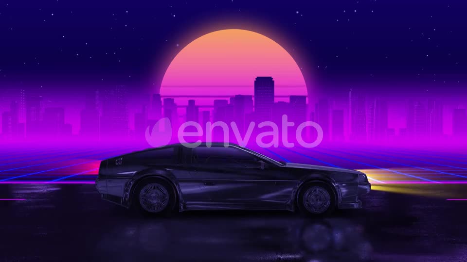 Car City Retro Trip 1 Vj Loops Background Videohive 24593403 Motion Graphics Image 2