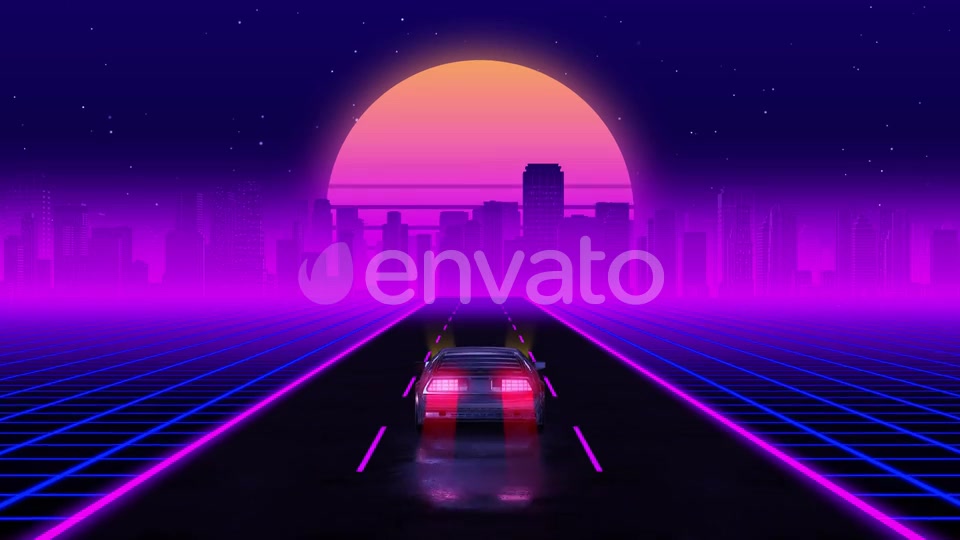 Car City Retro Trip 1 Vj Loops Background Videohive 24593403 Motion Graphics Image 3
