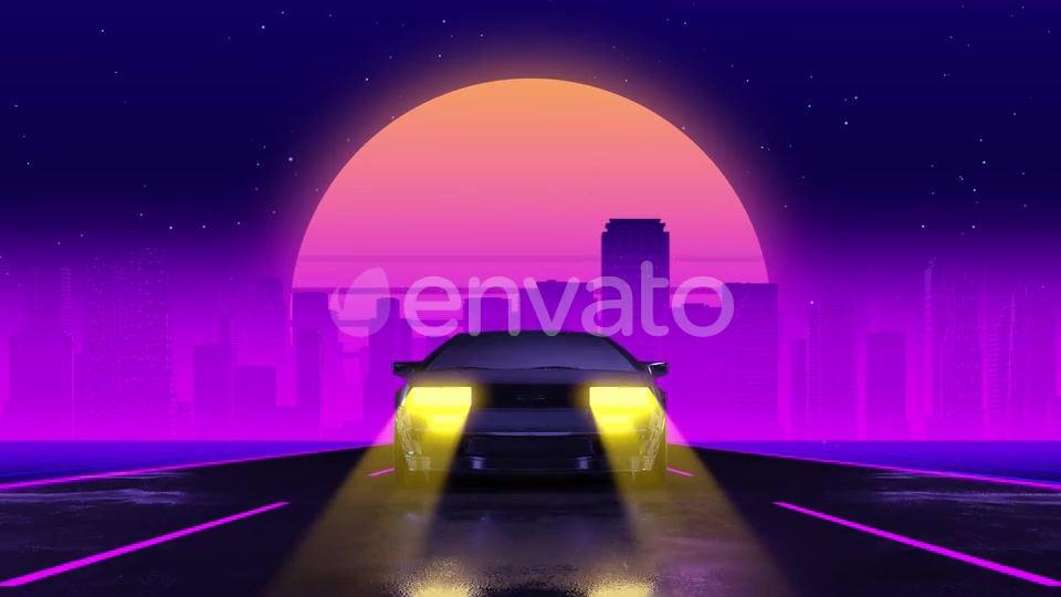 Car City Retro Trip 1 Vj Loops Background Videohive 24593403 Motion Graphics Image 4