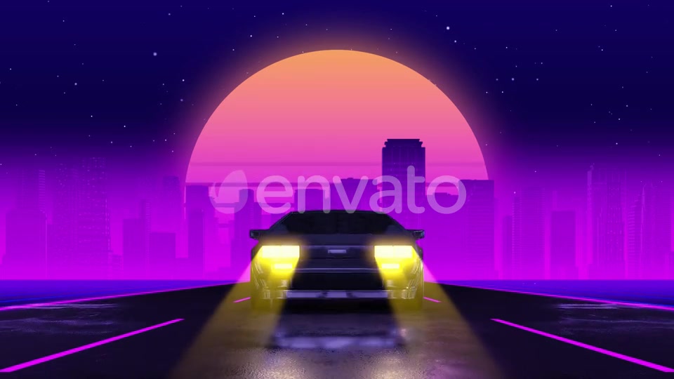 Car City Retro Trip 1 Vj Loops Background Videohive 24593403 Motion Graphics Image 5