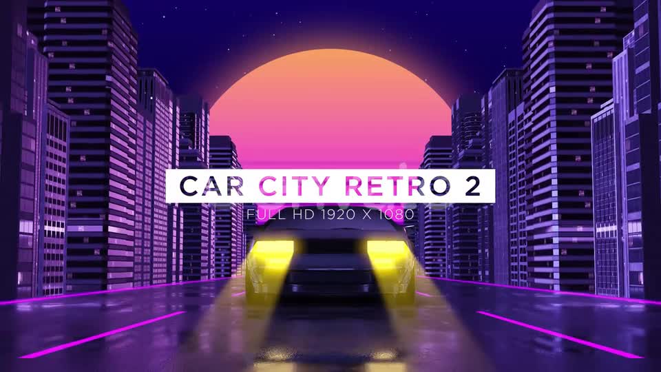 Car City Retro Trip 2 Vj Loops Background Videohive 24593405 Motion Graphics Image 1