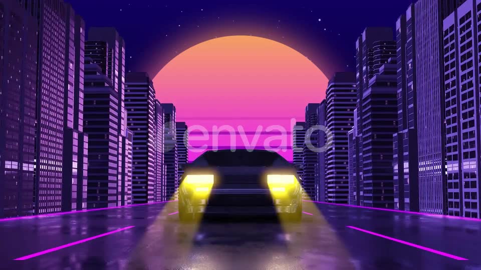 Car City Retro Trip 2 Vj Loops Background Videohive 24593405 Motion Graphics Image 2