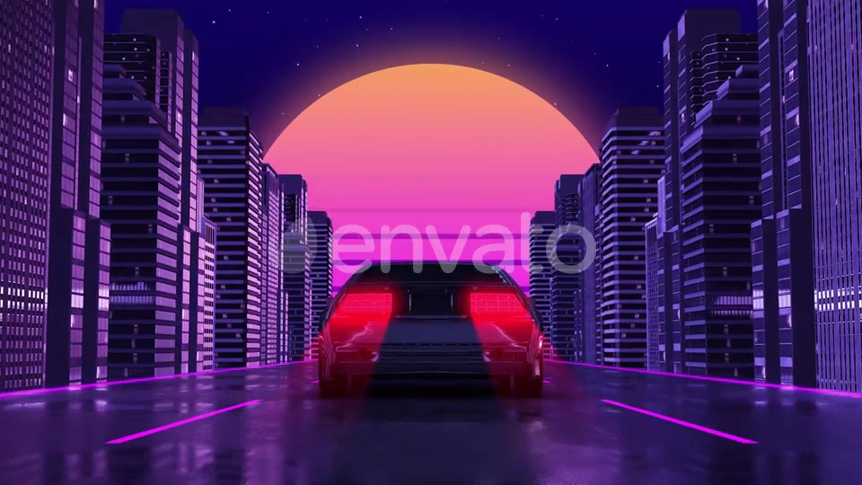 Car City Retro Trip 2 Vj Loops Background Videohive 24593405 Motion Graphics Image 4