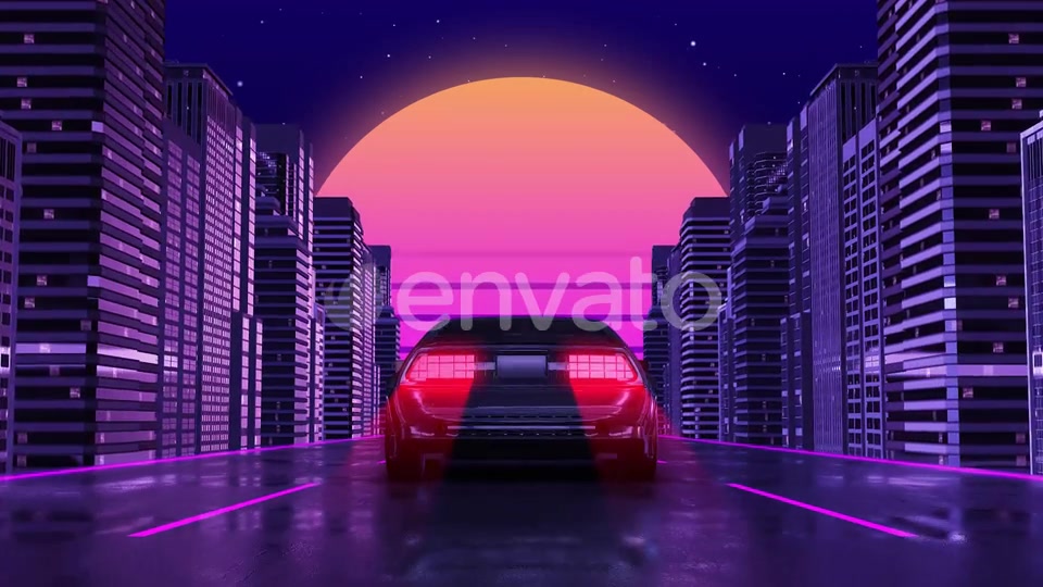 Car City Retro Trip 2 Vj Loops Background Videohive 24593405 Motion Graphics Image 5