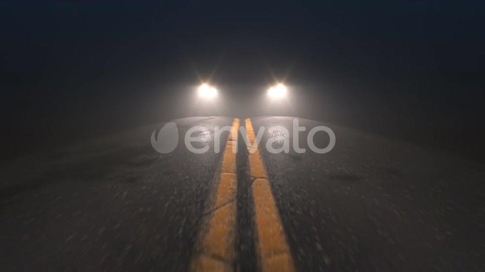 Car Headlights Pursuiting Camera on a Night Road Videohive 24975291 Motion Graphics Image 5