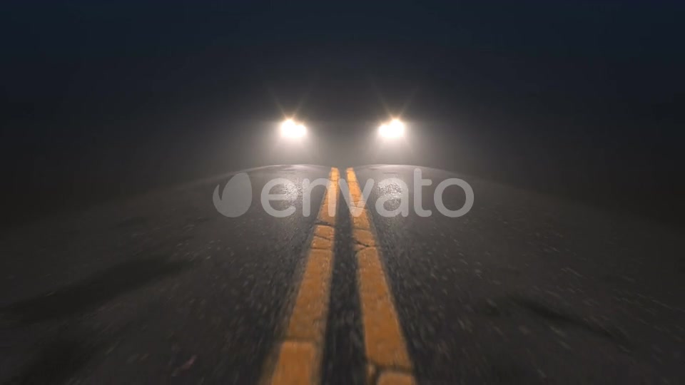 Car Headlights Pursuiting Camera on a Night Road Videohive 24975291 Motion Graphics Image 7