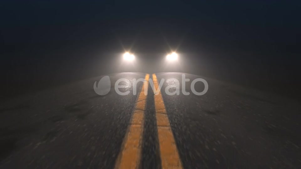 Car Headlights Pursuiting Camera on a Night Road Videohive 24975291 Motion Graphics Image 8