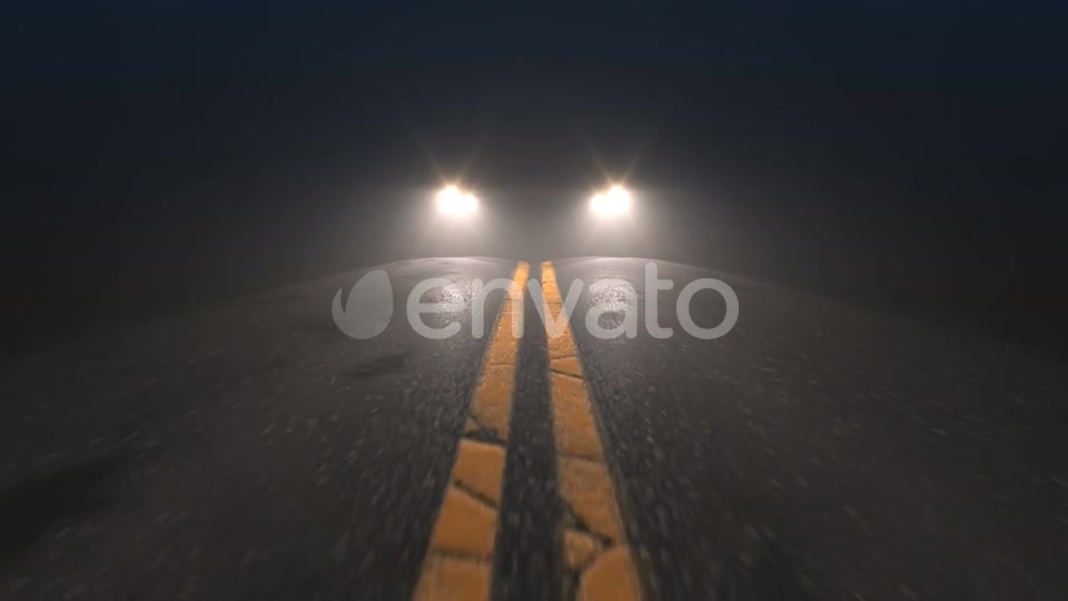 Car Headlights Pursuiting Camera on a Night Road Videohive 24975291 Motion Graphics Image 9
