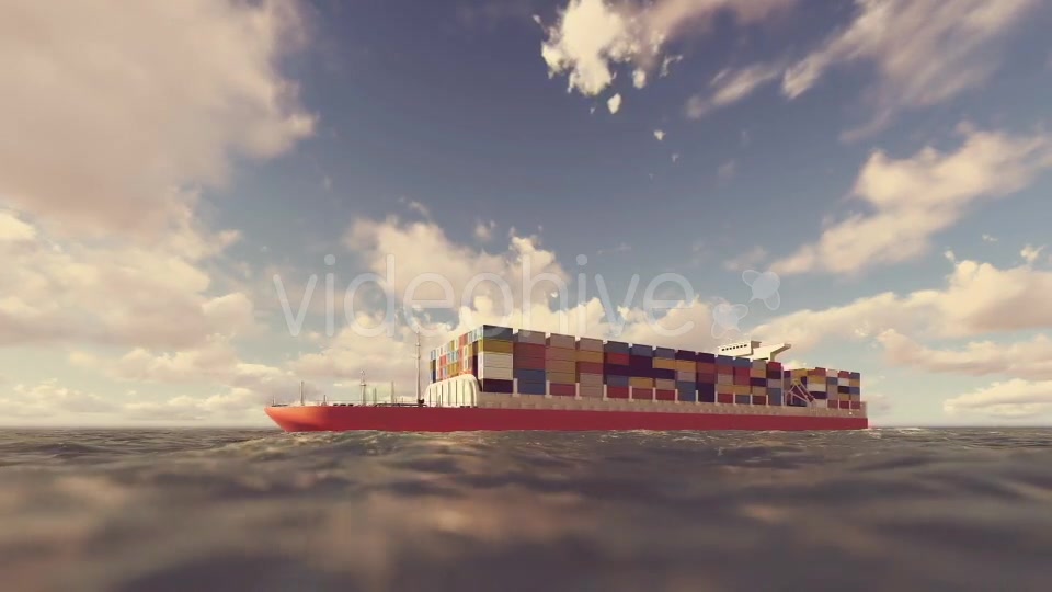 Cargo Container Ship On The Sea Animation Videohive 17568616 Motion Graphics Image 4