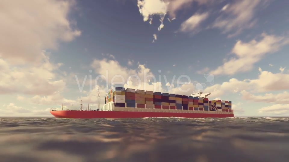 Cargo Container Ship On The Sea Animation Videohive 17568616 Motion Graphics Image 6