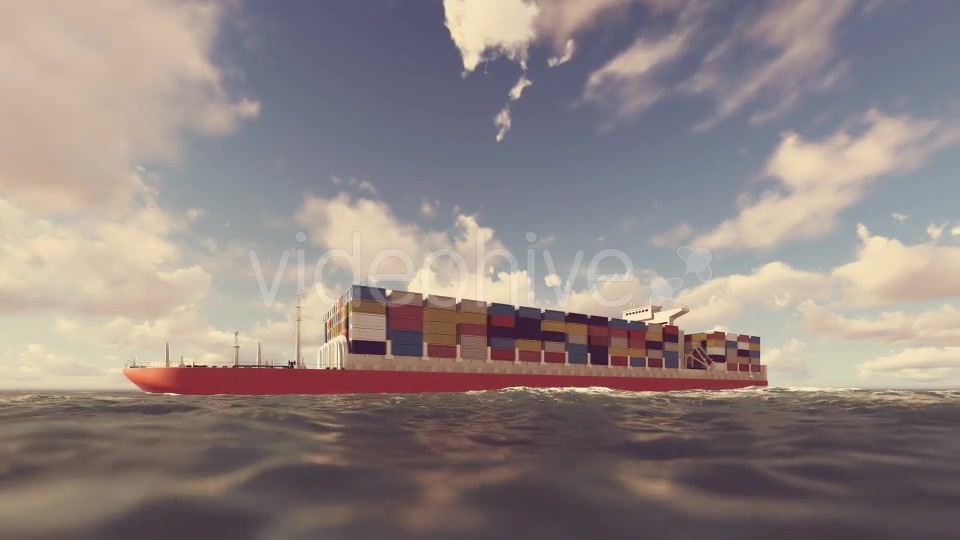 Cargo Container Ship On The Sea Animation Videohive 17568616 Motion Graphics Image 7