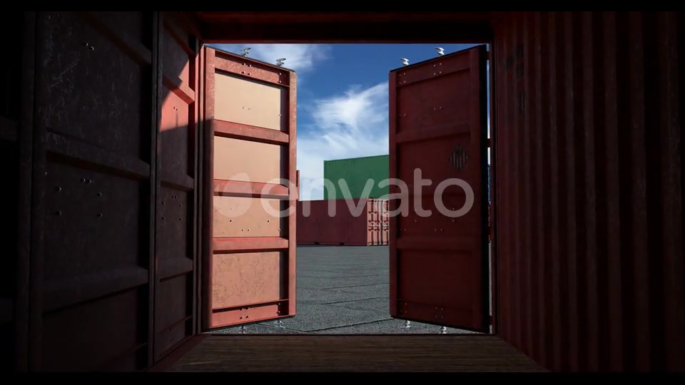 Cargo Terminal Is a Lot of Shipping Containers and Taking Off Airplane Videohive 24119030 Motion Graphics Image 2