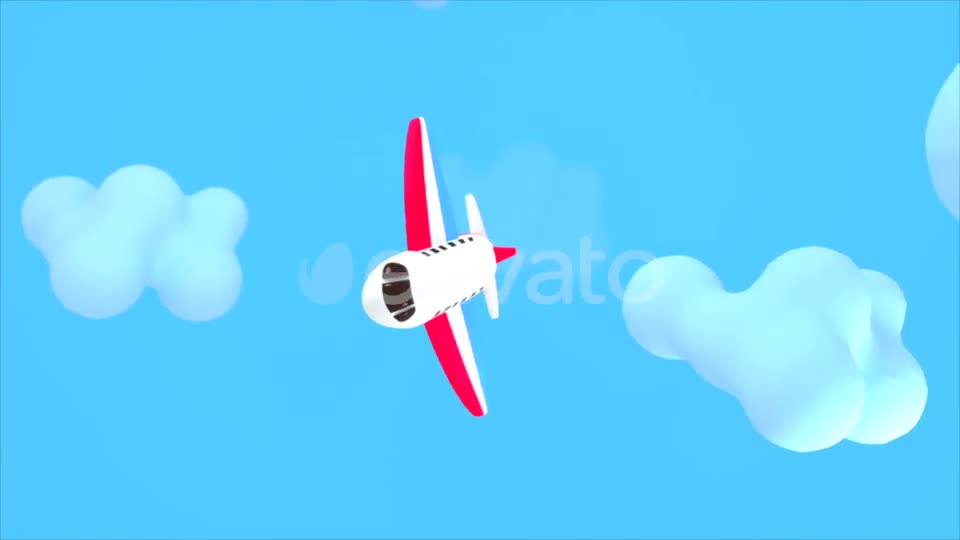 Cartoon Airplane in the Sky Videohive 21822015 Motion Graphics Image 1