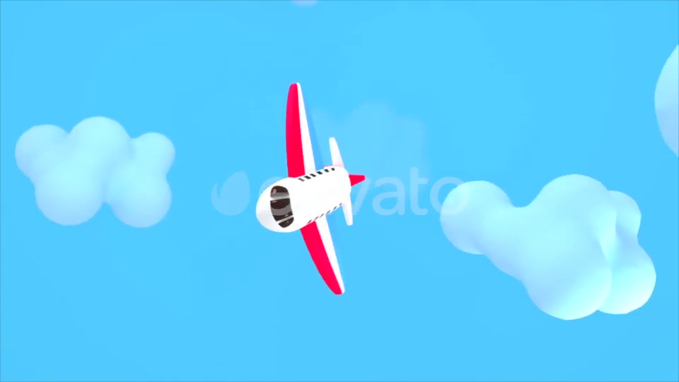Cartoon Airplane in the Sky Videohive 21822015 Motion Graphics Image 4