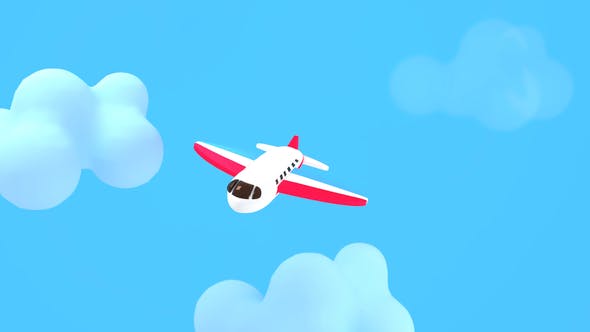 Cartoon Airplane in the Sky - Download 21822015 Videohive