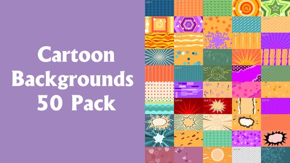 Cartoon Backgrounds 50 Pack - Videohive Download 21864175