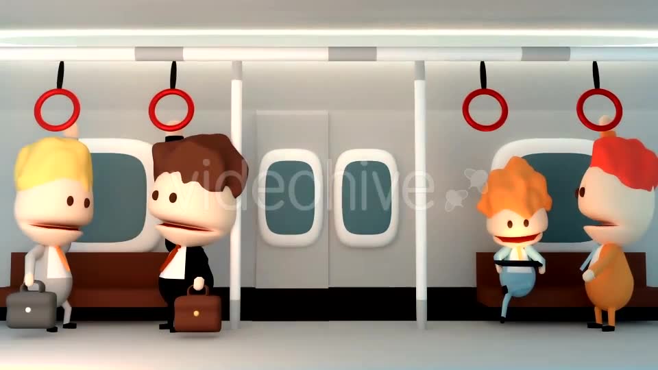 Cartoon Businessmen Talking On The Subway Videohive 15992895 Motion Graphics Image 2