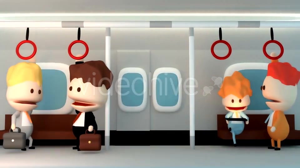 Cartoon Businessmen Talking On The Subway Videohive 15992895 Motion Graphics Image 5