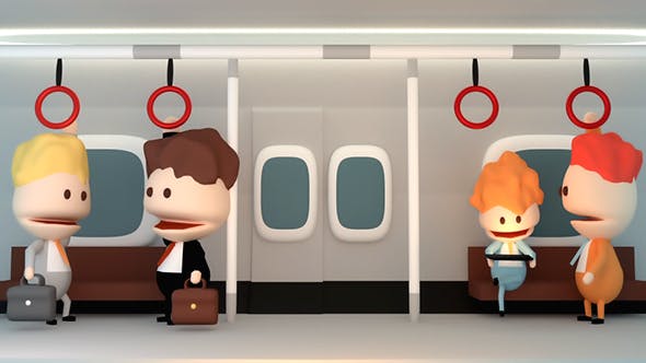 Cartoon Businessmen Talking On The Subway - Download Videohive 15992895