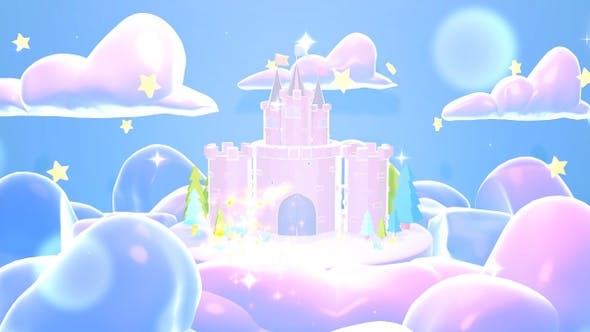 Cartoon Castle With Magic Sparkles - Download 24743534 Videohive