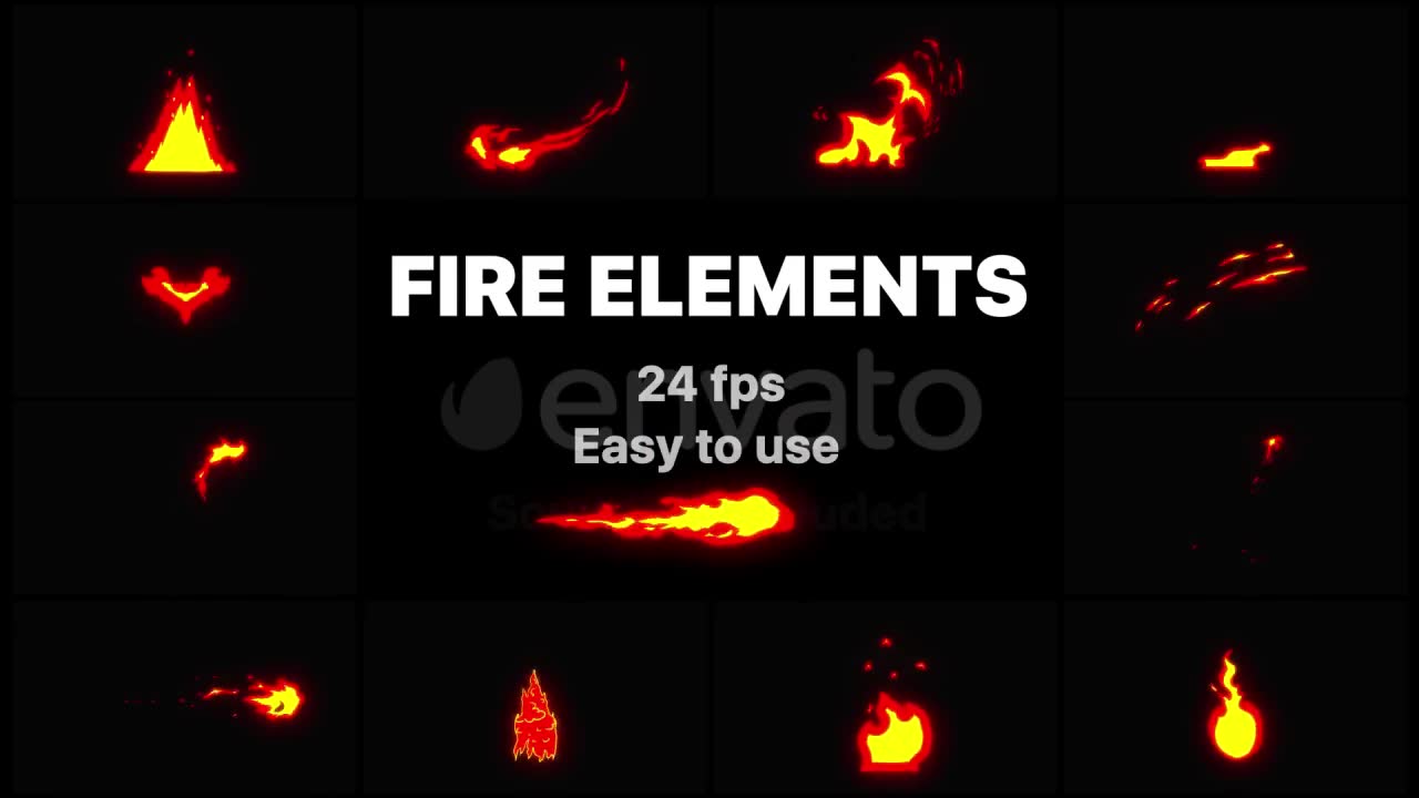 Cartoon Fire Elements | Motion Graphics Pack Videohive 21798887 Motion Graphics Image 2