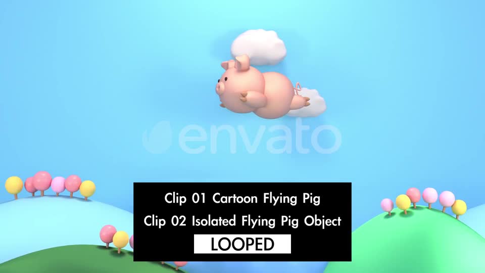 Cartoon Flying Pig Videohive 22339131 Motion Graphics Image 2