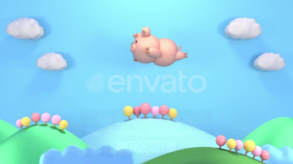 Cartoon Flying Pig Videohive 22339131 Motion Graphics Image 3